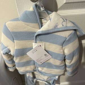 Burt's Bees Baby Blue and White Outfit